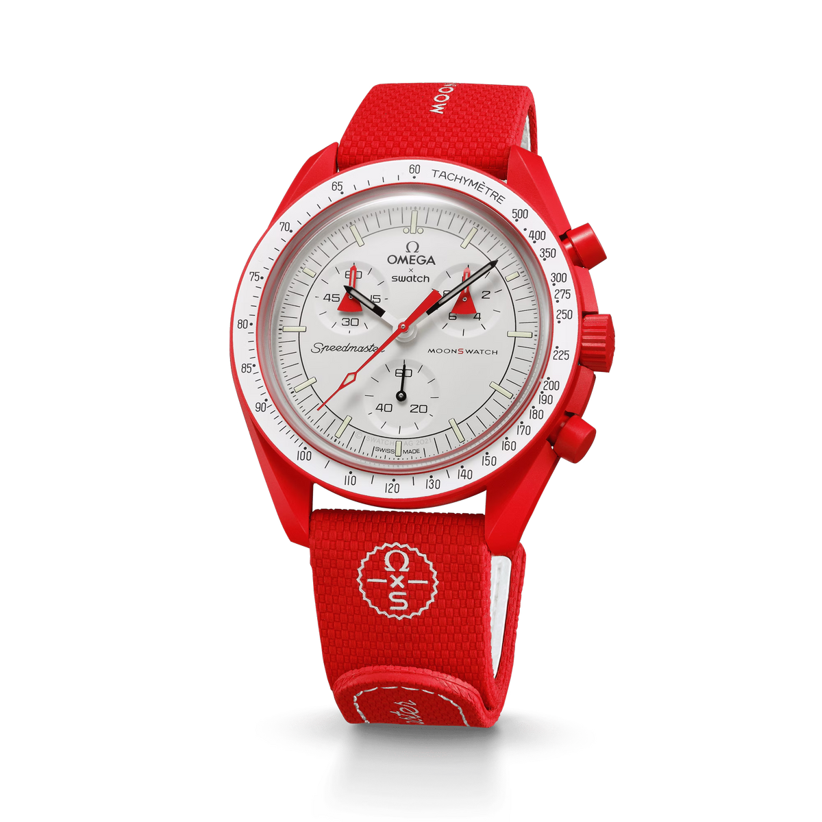 MOONSWATCH RED/WHITE RUBBER
